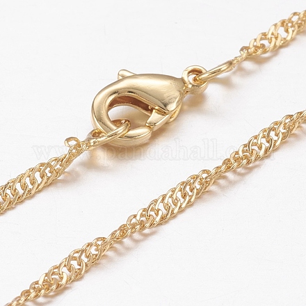 Brass Singapore Chain Necklaces MAK-L009-14G-1