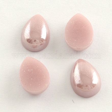 Pearlized Plated Opaque Glass Cabochons PORC-S778-5x8-18-1