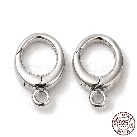 Rhodium Plated 925 Sterling Silver Twister Clasp STER-D006-14P-1