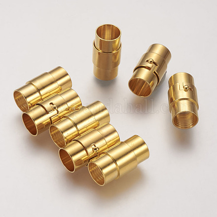 Brass Locking Tube Magnetic Clasps X-KK-Q089-G-1