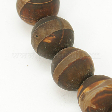 Perline dzi con motivo a strisce in stile tibetano TDZI-D005-8mm-02-1