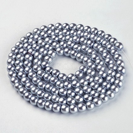 Chapelets de perles en verre nacré HY-6D-B18-1