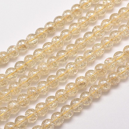 Hebras de perlas de cuarzo craquelado sintético electrochapa EGLA-J067-6mm-HR08-1