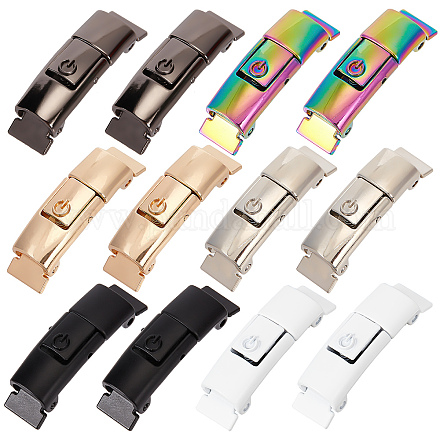 Craspire 12 Paar 6-farbige Schnürsenkel mit Schnallenverschluss FIND-CP0001-40-1