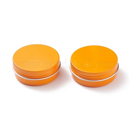 丸いアルミ缶  アルミジャー  化粧品の貯蔵容器  ろうそく  キャンディー  ねじ蓋付き  オレンジ  5.5x2.1cm  容量：30ml（1.01fl.oz） CON-XCP0001-18-1