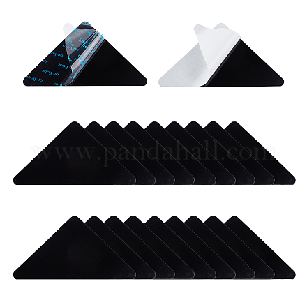 GLOBLELAND 20 Pcs Triangle Rug Gripper Black Adhesive Non-Slip Carpet  Fixing Floor Stickers to Keep Rug in Place on Carpet,Reusable Rug Corners  to