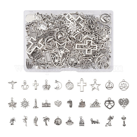Kissitty 120 pièces 30 pendentifs en alliage de style tibétain FIND-KS0001-19-1