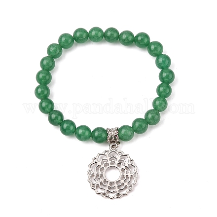 Natural Green Aventurine Beads Charm Bracelets BJEW-PH01136-1