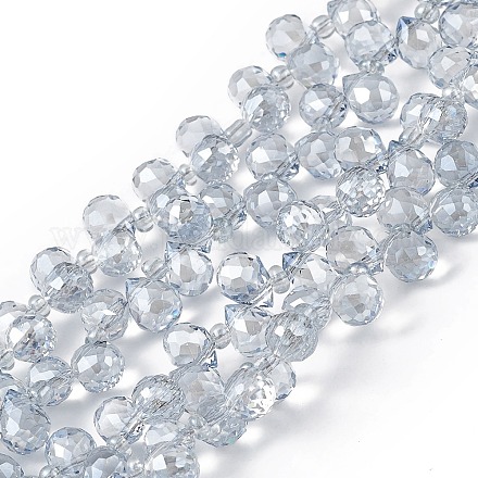 Transparentes perles de verre de galvanoplastie brins EGLA-F152A-PL04-1