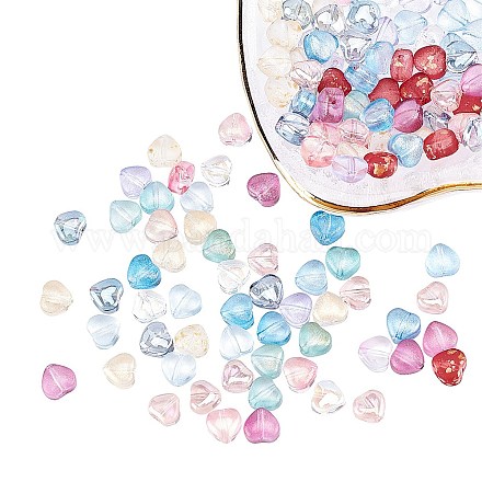 Perles de verre peintes par pulvérisation transparent GLAA-FH0001-18-1