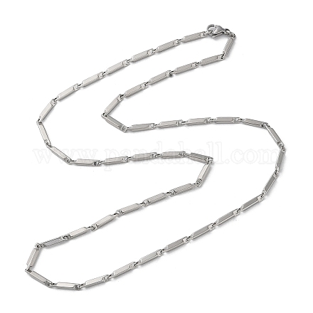 201 collar de cadena de eslabones de barra de acero inoxidable para hombres y mujeres. NJEW-G112-07D-P-1