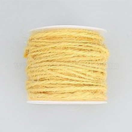 ジュートコード  ジュートストリング  ジュートより糸  ジュエリー作りのための  淡黄色  2mm  約54.68ヤード（50m）/ロール OCOR-WH0002-A-02-1