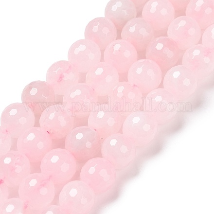 Granos naturales de abalorios de cuarzo rosa G-E571-07C-1