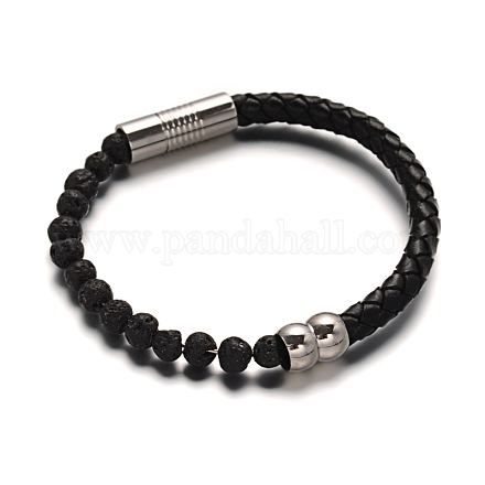 Bracelets de cordon en cuir BJEW-E273-02F-1