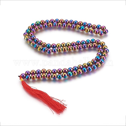 Colliers de perles d'hématite magnétiques électrolytiques NJEW-P234-01-1