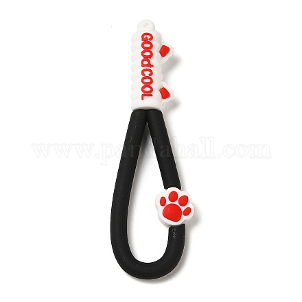 Cuerda de correa de pulsera de teléfono de plástico pvc con estampado de pata de gato KY-Z001-01D-1