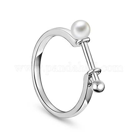 Elegante anillo de dedo de plata de ley con baño de rodio JR174A-1