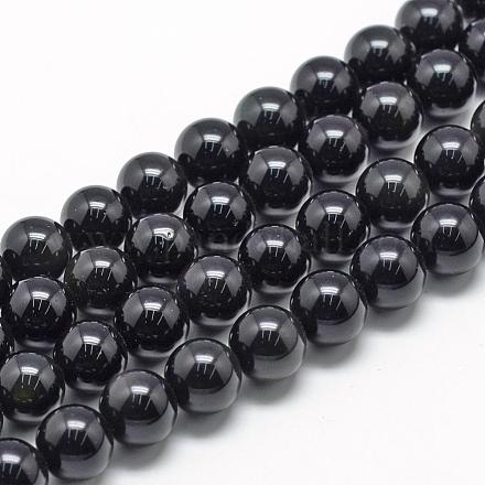 Naturale perle di ossidiana fili G-R446-6mm-24-1