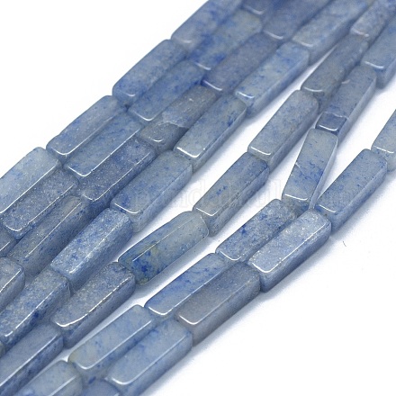 天然石ブルーアベンチュリンビーズ連売り  直方体の  12.5~13.5x3~5x3~4.5mm  穴：1mm  約30~32個/連  15.1~15.9インチ（38.5~40.5cm） G-F631-E01-02-1
