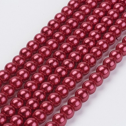 Fili di perle di vetro colorato ecologiche HY-A008-5mm-RB084-1