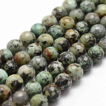 Brins de perles turquoises africaines naturelles (jaspe) G-D840-15-10mm-1
