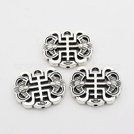 Tibetan Style Alloy Ancient Chinese Character Beads TIBEB-O004-69-1