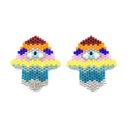 Handmade Seed Beads Pendants SEED-I012-37-1