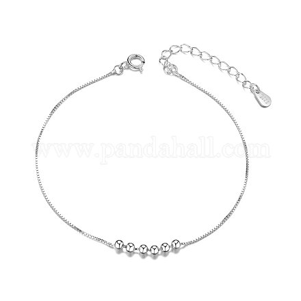 Shegrace simple élégant rhodié 925 bracelet de cheville en argent sterling JA54A-1