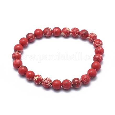 Bracelets extensibles en perles de regalite naturelles X-BJEW-K212-B-026-1