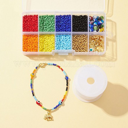 Kit de fabrication de collier de bracelet diy mauvais œil DIY-FS0004-28-1