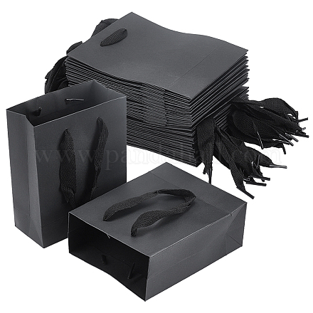 紙袋  ギフトバッグ  ショッピングバッグ  ウェディングバッグ  ハンドル付き長方形  ブラック  16x13x6cm CARB-NB0001-02-1