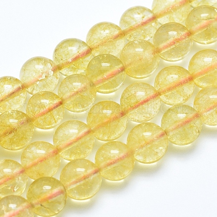 Chapelets de perles de citrine naturelle G-E483-13-6mm-1
