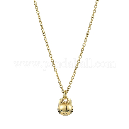 Ожерелье с подвеской из сплава и эмали в форме кошки NJEW-JN04613-03-1