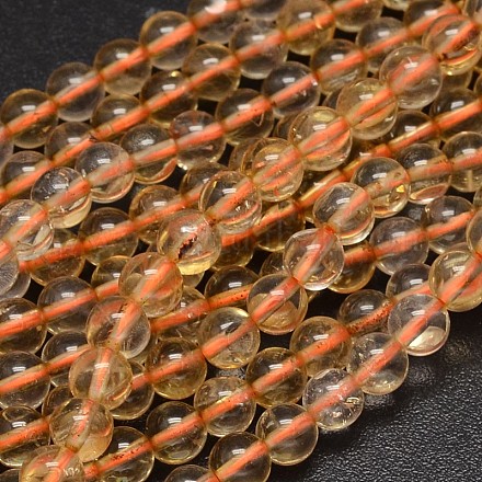 Round Natural Quartz Crystal Beads Strands G-K068-12-6mm-1