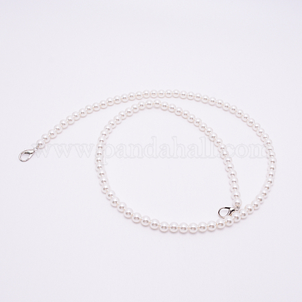 Poignées de sac de perles rondes en acrylique blanc FIND-TAC0006-24D-01-1