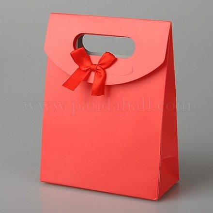 Sacs de papier cadeau avec la conception de ruban de bowknot CARB-BP024-04-1