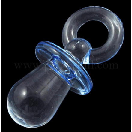 LighBlue Color Transparent Acrylic Baby Pacifier Pendants X-PAB1465Y-12-1