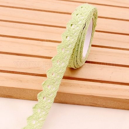 レースのトリム  綿レースリボン  接着剤付き  縫製のための縫製  淡緑色  5/8インチ（15mm）  約1.97ヤード（1.8m）/ロール PW-WG39960-07-1