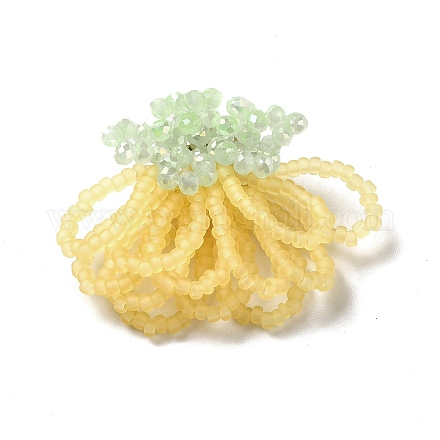 Perlas de vidrio cabujones de flores trenzadas GLAA-F120-01B-1