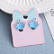 Alloy Plastic Clip-on Earrings for Kid, Platinum, Crown, 15x10mm