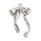 Silver Alloy Pendants, Bowknot, 28x17.5x4.5mm, Hole: 1.8mm