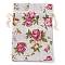 Linenette Drawstring Bags, Rectangle, Rose Pattern, 14x10cm