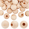 30Pcs Wood Beads, Half Drilled, Round, BurlyWood, 34x33mm, Hole: 12mm
