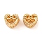 Brass Beads, Cadmium Free & Nickel Free & Lead Free, Heart, Real 18K Gold Plated, 5x6x4mm, Hole: 1.6mm