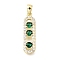 Brass Micro Pave Cubic Zirconia Pendants, Oval, Lead Free & Cadmium Free, Real 18K Gold Plated, Rack Plating, Lasting Plated, Sea Green, 22x6x2.5mm, Hole: 2.5x4mm