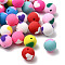 Handmade Polymer Clay Beads, Round with Heart Pattern, Mixed Color, 10mm, Hole: 1.5mm