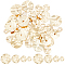 56Pcs 4 Style Brass Beads, Textured, Flat Round, Real 18K Gold Plated, 4~10x1mm, Hole: 1mm, 14pcs/style
