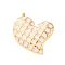 304 Stainless Steel Pendants, with Enamel, Checkerboard Heart Charm, Golden, Pink, 25x24x4mm, Hole: 2mm