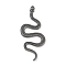 Alloy Jewelry Accessory, Snake, Gunmetal, 26.5x32.5x4mm