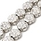 Electroplate Glass Beads Strands, Flower, Faceted, Platinum Plated, 10.5x5mm, Hole: 0.9mm, about 41pcs/strand, 16.14''(41cm)